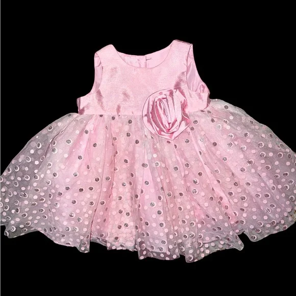 Marmellata Dresses | Marmellata | Babys Pink Poofy Sparkly Formal Dress with Underwear Sz 0-3 Months | Color: Pink/Silver | Size: 0-3mb | Cadwell0528'